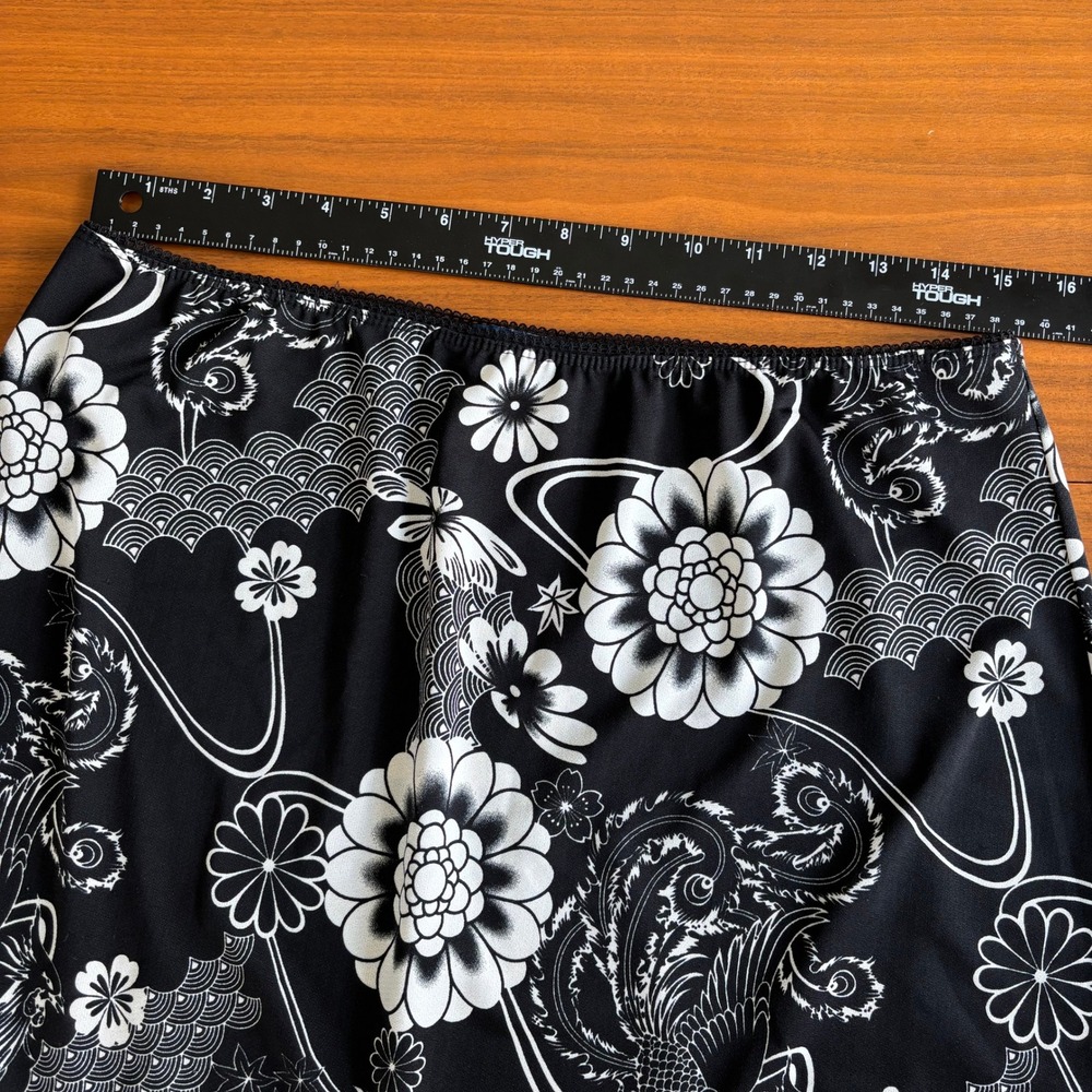 90s Vintage Rag Midi Skirt XL Floral Grunge Fairy Whimsigoth Y2K Ren Faire Beach - Picture 12 of 14